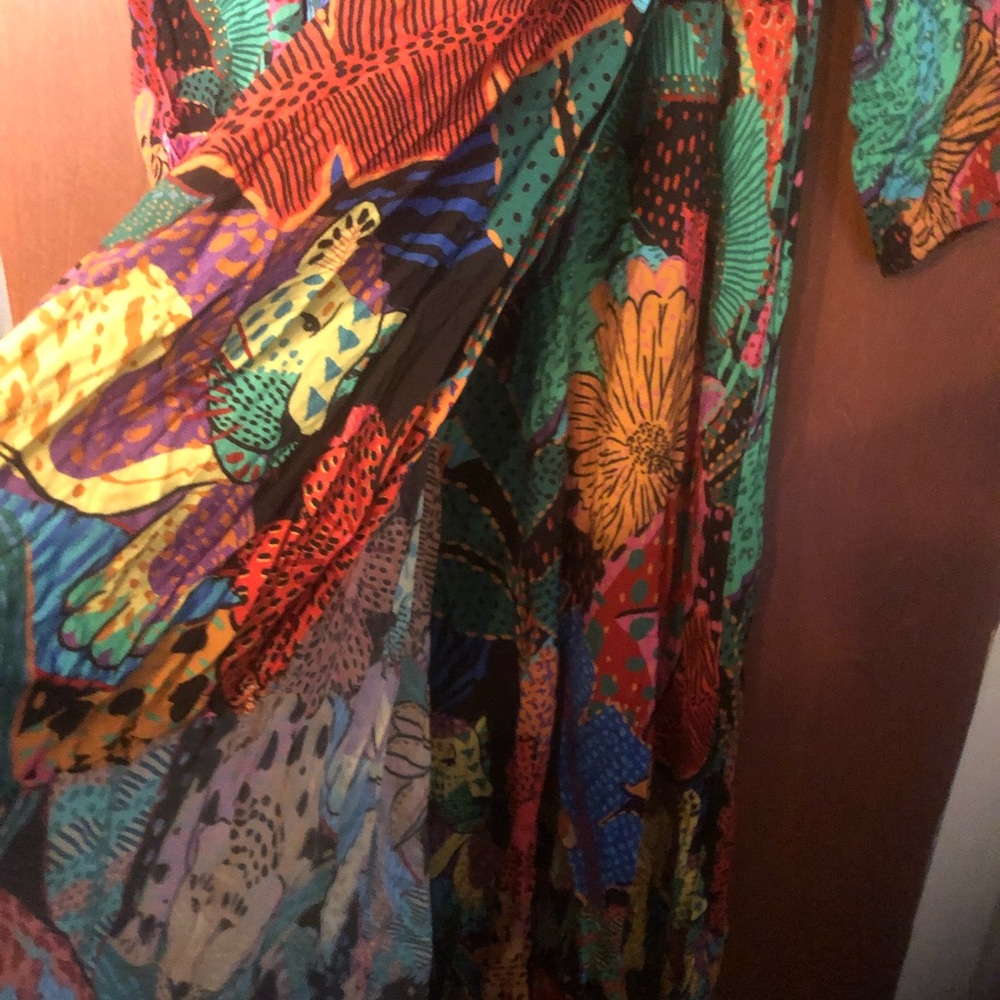 FARM Rio Multicolor Floral Asymmetrical Dress — Green, Yellow, Blue, Pink - Picture 7 of 16